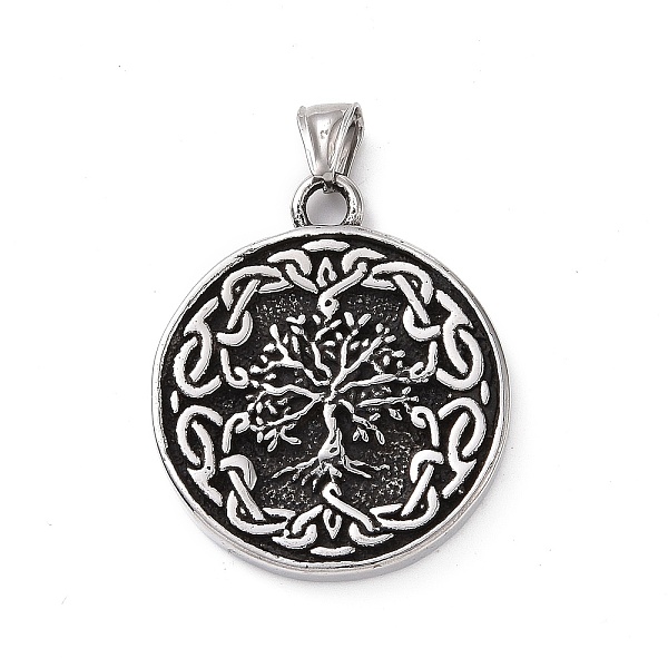 PandaHall 304 Stainless Steel Pendants, Flat Round with Tree, Antique Silver, 44.5x38x5.5mm, Hole: 4.5x8mm Stainless Steel Flat Round
PandaHall 304 Stainless Steel Pendants, Flat Round with Tree, Antique Silver, 44.5x38x5.5mm, Hole: 4.5x8mm Stainless Steel Flat Round