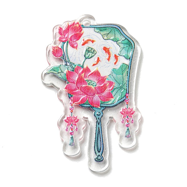 PandaHall Transparent Acrylic Pendant, Fan with Flower Charm, Fish, 46.5x29x2mm, Hole: 2mm Acrylic Fish
PandaHall Transparent Acrylic Pendant, Fan with Flower Charm, Fish, 46.5x29x2mm, Hole: 2mm Acrylic Fish