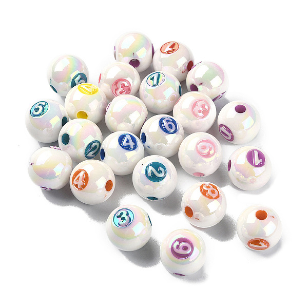 PandaHall Plating Iridescent Acrylic Beads, Round with Number, Number, 15.5x15mm, Hole: 3.8mm Acrylic Number Multicolor
PandaHall Plating Iridescent Acrylic Beads, Round with Number, Number, 15.5x15mm, Hole: 3.8mm Acrylic Number Multicolor