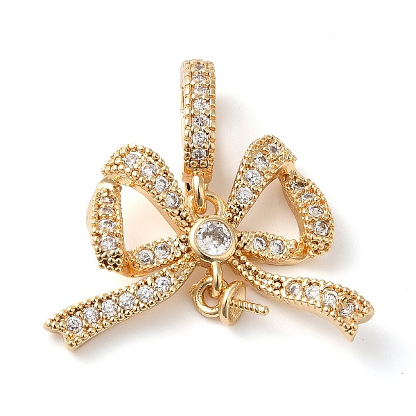 PandaHall Brass with Cubic Zirconia Bead Cap Bails, Bowknot, Real 18K Gold Plated, 24x25x8mm, Hole: 4mm Brass+Cubic Zirconia
PandaHall Brass with Cubic Zirconia Bead Cap Bails, Bowknot, Real 18K Gold Plated, 24x25x8mm, Hole: 4mm Brass+Cubic Zirconia