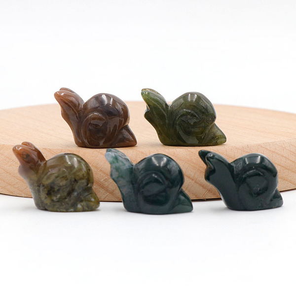 PandaHall Natural Indian Agate Carved Healing Snail Figurines, Reiki Energy Stone Display Decorations, 18x26mm Indian Agate Snail
PandaHall Natural Indian Agate Carved Healing Snail Figurines, Reiki Energy Stone Display Decorations, 18x26mm Indian Agate Snail