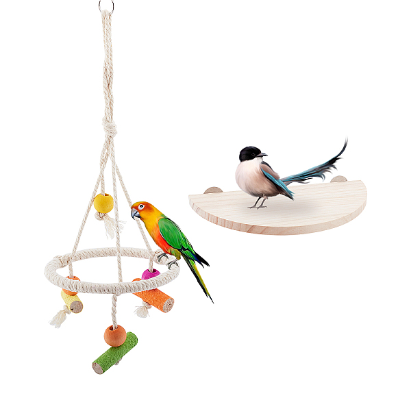 PandaHall Moon Wooden Swing, with Iron Ring & Cotton Ropes, Half Round Pinewood Bird Standing Lever, Pet Supplies, with Iron Findings..., Orange
PandaHall Moon Wooden Swing, with Iron Ring & Cotton Ropes, Half Round Pinewood Bird Standing Lever, Pet Supplies, with Iron Findings..., Orange