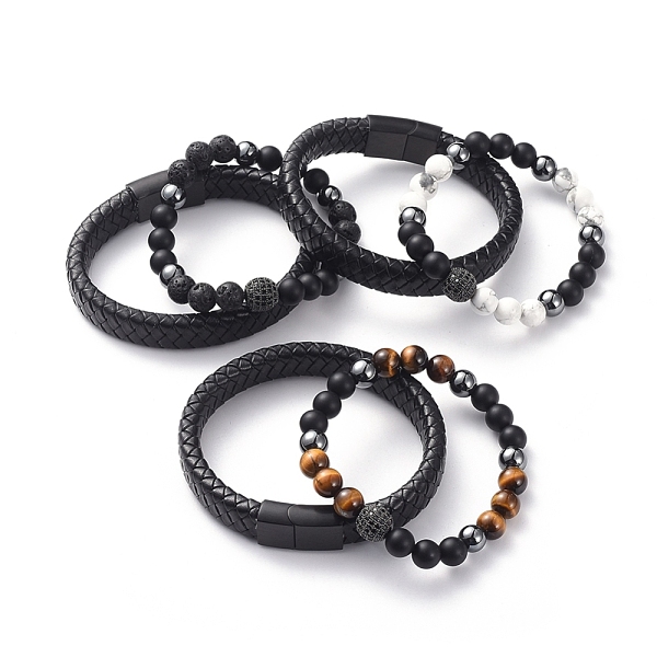 PandaHall Unisex Stackable Bracelets Sets, Natural Gemstone & Agate Beads, Brass Cubic Zirconia Beads, Non-Magnetic Synthetic Hematite Beads..., Black
PandaHall Unisex Stackable Bracelets Sets, Natural Gemstone & Agate Beads, Brass Cubic Zirconia Beads, Non-Magnetic Synthetic Hematite Beads..., Black