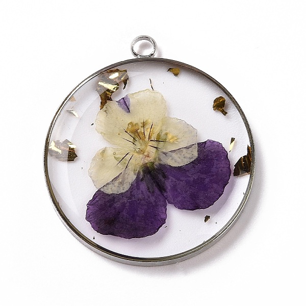 PandaHall Transparent Clear Epoxy Resin Pendants, with Edge Platinum Plated Brass Loops and Gold Foil, Flat Round Charms with Inner Flower..., Purple
PandaHall Transparent Clear Epoxy Resin Pendants, with Edge Platinum Plated Brass Loops and Gold Foil, Flat Round Charms with Inner Flower..., Purple