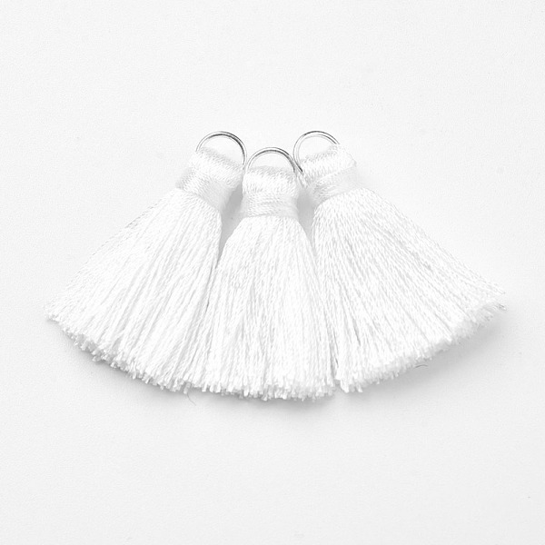 PandaHall Nylon Tassels Pendant Decorations, with Alloy Findings, White, 31x7mm, Hole: 2x5mm Nylon White
PandaHall Nylon Tassels Pendant Decorations, with Alloy Findings, White, 31x7mm, Hole: 2x5mm Nylon White