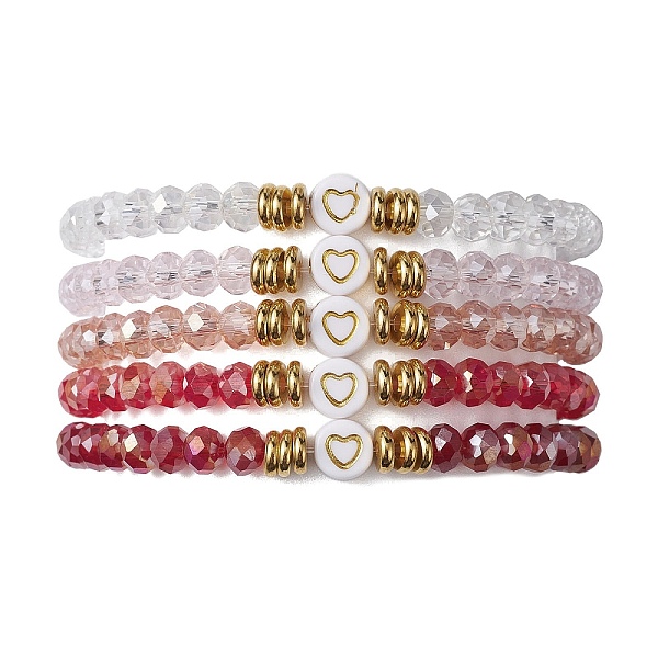 PandaHall 5Pcs Glass & Brass & Acrylic Beaded Stretch Bracelets Set, Heart Stackable Bracelets, FireBrick, Inner Diameter: 2-1/8 inch(5.4cm)..., Red
PandaHall 5Pcs Glass & Brass & Acrylic Beaded Stretch Bracelets Set, Heart Stackable Bracelets, FireBrick, Inner Diameter: 2-1/8 inch(5.4cm)..., Red
