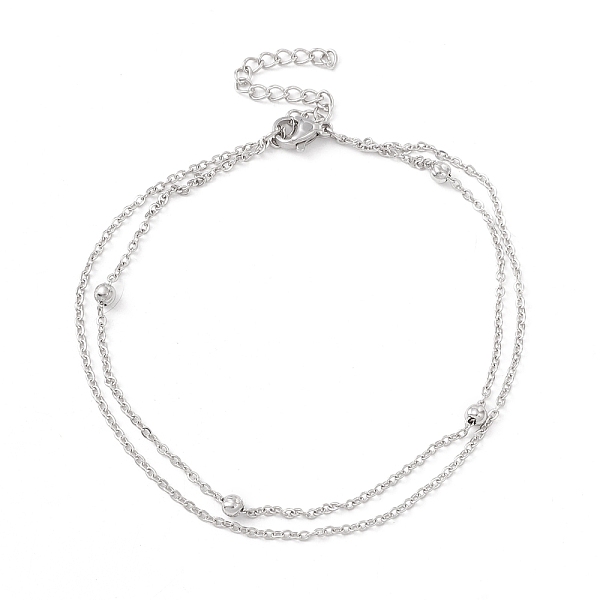 PandaHall 304 Stainless Steel Double Chains Multi-strand Anklet for Women, Stainless Steel Color, 8-7/8 inch(22.5cm) Stainless Steel
PandaHall 304 Stainless Steel Double Chains Multi-strand Anklet for Women, Stainless Steel Color, 8-7/8 inch(22.5cm) Stainless Steel