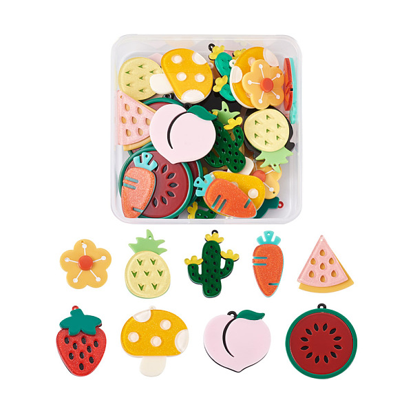 PandaHall Craftdady 36Pcs 9 Style Cellulose Acetate(Resin) Pendants, with Glitter Powder, Mushroom & Cactus & Strawberry & Watermelon &..., Multicolor
PandaHall Craftdady 36Pcs 9 Style Cellulose Acetate(Resin) Pendants, with Glitter Powder, Mushroom & Cactus & Strawberry & Watermelon &..., Multicolor