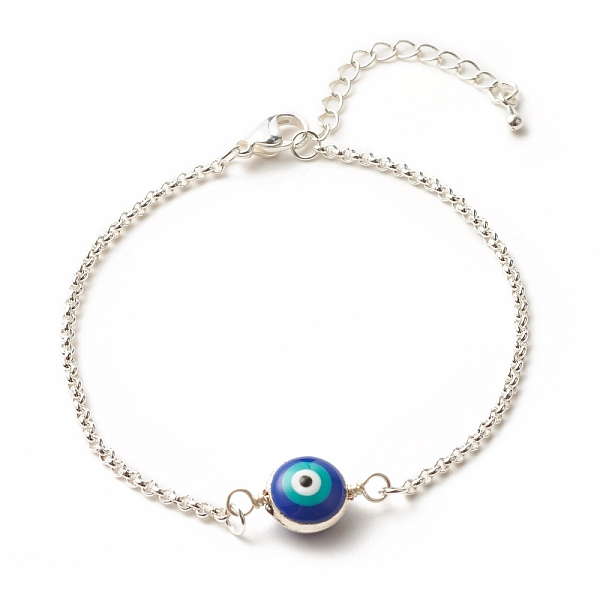 PandaHall Enamel Evil Eye Link Bracelet with 304 Stainless Steel Rolo Chains for Women, Blue, 7-3/8 inch(18.7cm) Alloy Evil Eye Blue
PandaHall Enamel Evil Eye Link Bracelet with 304 Stainless Steel Rolo Chains for Women, Blue, 7-3/8 inch(18.7cm) Alloy Evil Eye Blue