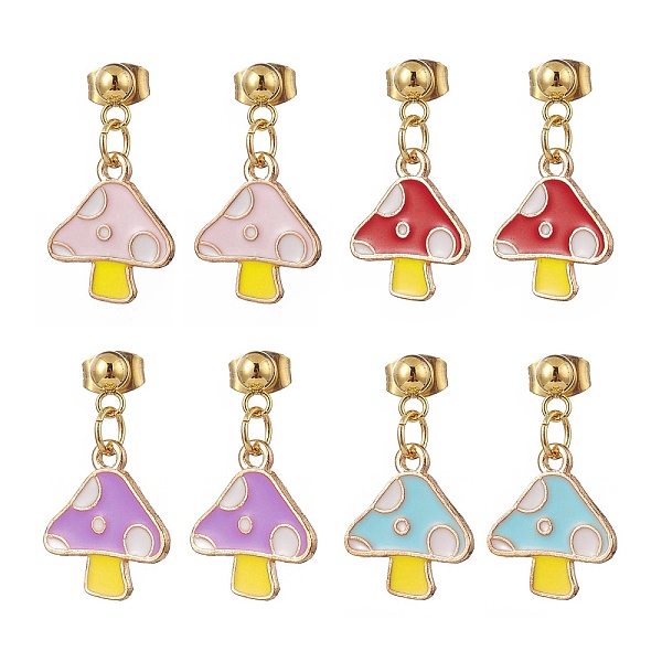 PandaHall 4 Pair 4 Color Enamel Mushroom Dangle Stud Earrings, Golden 304 Stainless Steel Jewelry for Women, Mixed Color, 23mm, Pin: 0.8mm..., Multicolor
PandaHall 4 Pair 4 Color Enamel Mushroom Dangle Stud Earrings, Golden 304 Stainless Steel Jewelry for Women, Mixed Color, 23mm, Pin: 0.8mm..., Multicolor