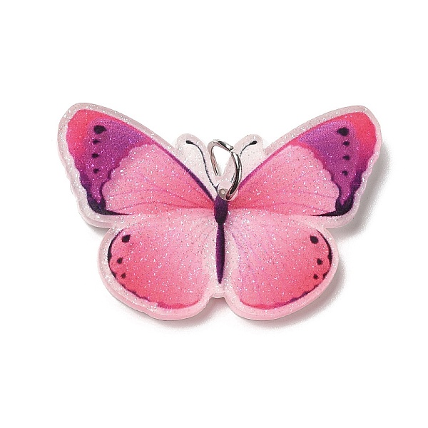 PandaHall Opaque Acrylic Pendants, with Platinum Iron Jump Ring, Butterfly Charms, Deep Pink, 26.8x36.2x4mm, Hole: 5.2mm Acrylic Butterfly
PandaHall Opaque Acrylic Pendants, with Platinum Iron Jump Ring, Butterfly Charms, Deep Pink, 26.8x36.2x4mm, Hole: 5.2mm Acrylic Butterfly