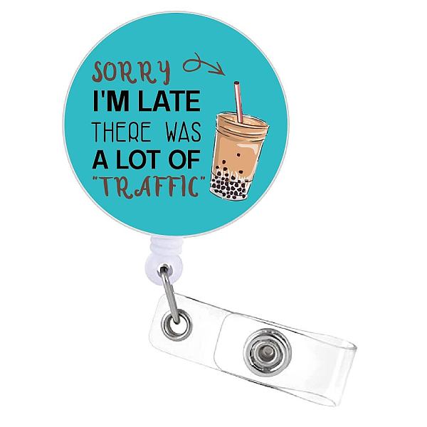PandaHall Flat Round ABS Plastic Badge Reel, Retractable Badge Holder, Word Sorry I'm Late There was A Lot Of Traffic Alligator Clip, Drink...
PandaHall Flat Round ABS Plastic Badge Reel, Retractable Badge Holder, Word Sorry I'm Late There was A Lot Of Traffic Alligator Clip, Drink...