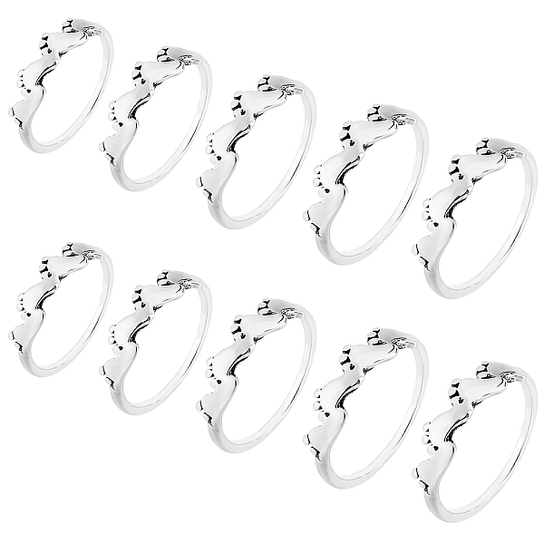 PandaHall 10Pcs 5 Size Footprint Alloy Finger Rings for Women, Platinum, US Size 5 1/2(16.1mm)~US Size 9 3/4(19.5mm), 2pcs/size Alloy
PandaHall 10Pcs 5 Size Footprint Alloy Finger Rings for Women, Platinum, US Size 5 1/2(16.1mm)~US Size 9 3/4(19.5mm), 2pcs/size Alloy