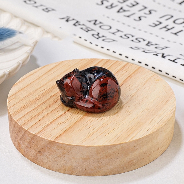 PandaHall Natural Mahogany Obsidian Display Decorations, Reiki Energy Stone Figurine, Sleeping Cat, 33.5x39x23.5mm Mahogany Obsidian Cat...
PandaHall Natural Mahogany Obsidian Display Decorations, Reiki Energy Stone Figurine, Sleeping Cat, 33.5x39x23.5mm Mahogany Obsidian Cat...