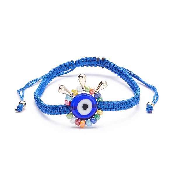 PandaHall Big Evil Eye Braided Bead Bracelet, Adjustable Lampwork Beads Bracelet for Teen Girl Women, Golden, Blue, Inner Diameter: 2-1/4~4...
PandaHall Big Evil Eye Braided Bead Bracelet, Adjustable Lampwork Beads Bracelet for Teen Girl Women, Golden, Blue, Inner Diameter: 2-1/4~4...