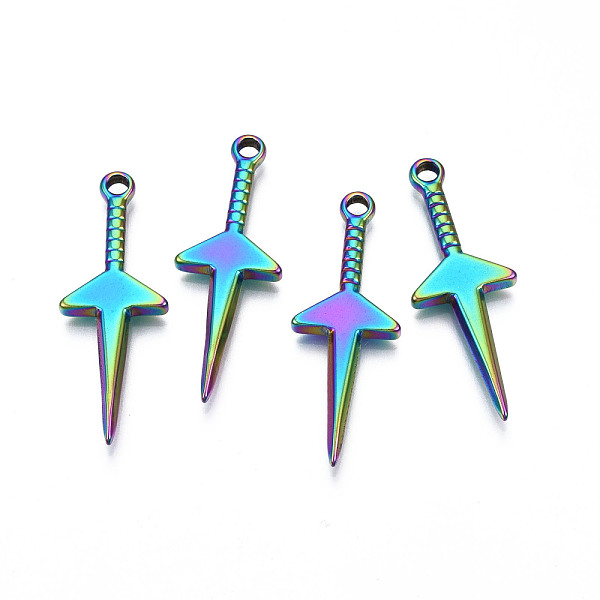 PandaHall Ion Plating(IP) 304 Stainless Steel Pendants, Sword, Rainbow Color, 40x14.5x3mm, Hole: 2.5mm 304 Stainless Steel Others
PandaHall Ion Plating(IP) 304 Stainless Steel Pendants, Sword, Rainbow Color, 40x14.5x3mm, Hole: 2.5mm 304 Stainless Steel Others