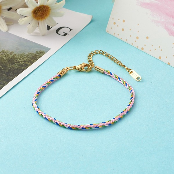 PandaHall Nylon Twist Cord Bracelets, with 304 Stainless Steel Findings, Pink, 7.48 inch(19cm) Nylon Pink
PandaHall Nylon Twist Cord Bracelets, with 304 Stainless Steel Findings, Pink, 7.48 inch(19cm) Nylon Pink