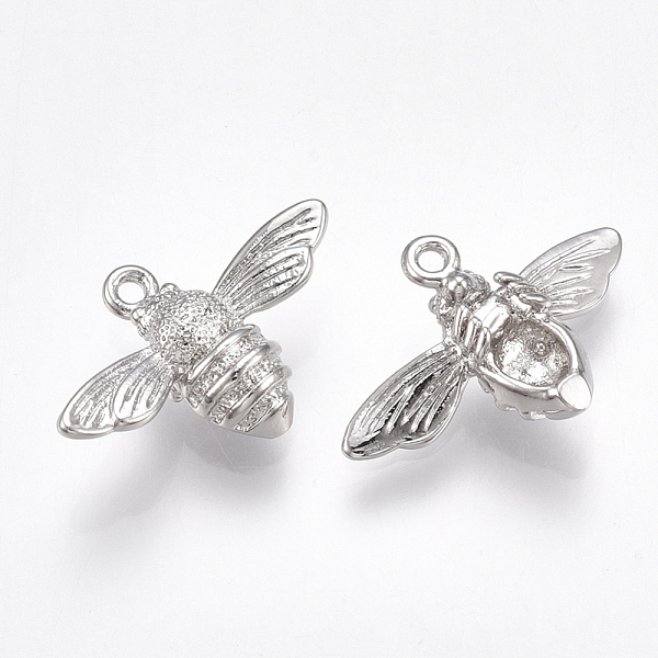 PandaHall Brass Pendants, Bees, Nickel Free, Real Platinum Plated, 11.5x17x4.5mm, Hole: 1mm Brass Bees
PandaHall Brass Pendants, Bees, Nickel Free, Real Platinum Plated, 11.5x17x4.5mm, Hole: 1mm Brass Bees