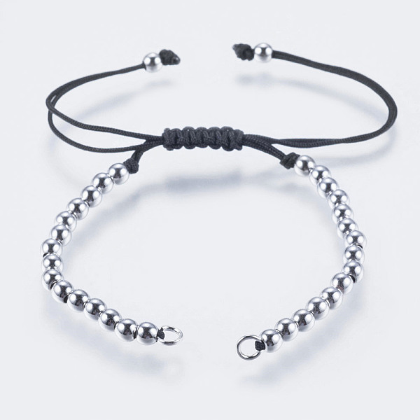 PandaHall Nylon Thread Cord Bracelet Making, with Brass Findings, Platinum, 5 inch(128mm)~5-1/4 inch(132mm) , Hole: 2.5mm Brass Black
PandaHall Nylon Thread Cord Bracelet Making, with Brass Findings, Platinum, 5 inch(128mm)~5-1/4 inch(132mm) , Hole: 2.5mm Brass Black