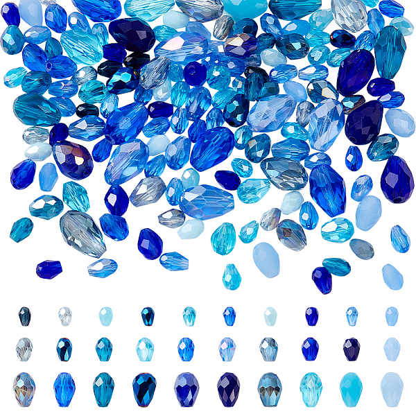 PandaHall 178Pcs Glass Beads, Teardrop, Faceted, Transparent/Opaque, Mixed Style, Blue, 6~12x4~8mm, Hole: 0.9~1.4mm Glass Teardrop Blue
PandaHall 178Pcs Glass Beads, Teardrop, Faceted, Transparent/Opaque, Mixed Style, Blue, 6~12x4~8mm, Hole: 0.9~1.4mm Glass Teardrop Blue
