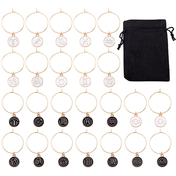 PandaHall 24Pcs 24 Style Alloy Enamel Wine Glass Charms, with 316 Surgical Stainless Steel Hoop Earring Findings, Flat Round with Twelve..., Multicolor
PandaHall 24Pcs 24 Style Alloy Enamel Wine Glass Charms, with 316 Surgical Stainless Steel Hoop Earring Findings, Flat Round with Twelve..., Multicolor