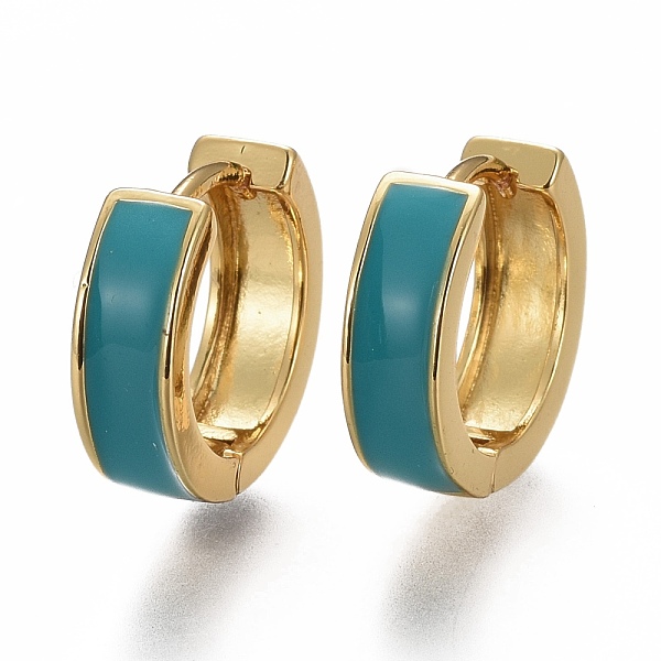PandaHall Brass Huggie Hoop Earrings, with Enamel, Long-Lasting Plated, Real 18K Gold Plated, Ring, Teal, 13x4mm, Pin: 1mm Brass Ring Cyan
PandaHall Brass Huggie Hoop Earrings, with Enamel, Long-Lasting Plated, Real 18K Gold Plated, Ring, Teal, 13x4mm, Pin: 1mm Brass Ring Cyan