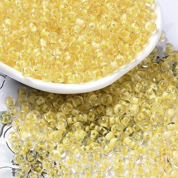PandaHall Transparent Glass Round Seed Beads, Inside Colours, Round, Light Khaki, 6/0, 4x3mm, Hole: 1.2mm, about 7258pcs/pound Glass
PandaHall Transparent Glass Round Seed Beads, Inside Colours, Round, Light Khaki, 6/0, 4x3mm, Hole: 1.2mm, about 7258pcs/pound Glass