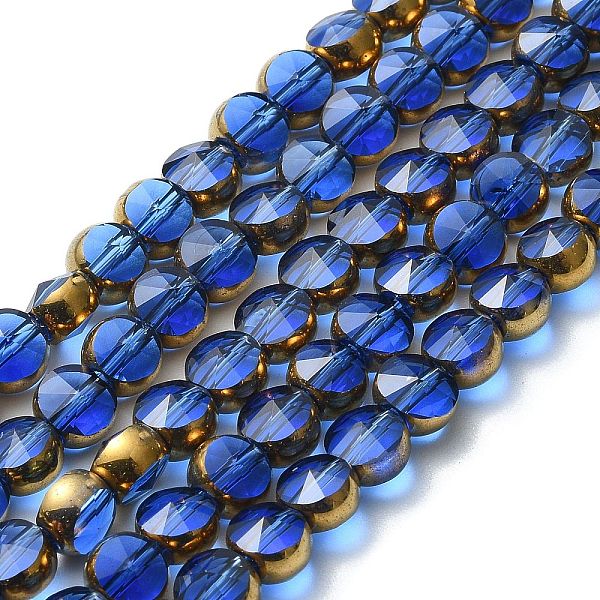 PandaHall Half Plated Electroplate Transparent Glass Beads Strands, Antique Bronze Plated, Flat Round, Faceted, Medium Blue, 6x5mm, Hole...
PandaHall Half Plated Electroplate Transparent Glass Beads Strands, Antique Bronze Plated, Flat Round, Faceted, Medium Blue, 6x5mm, Hole...