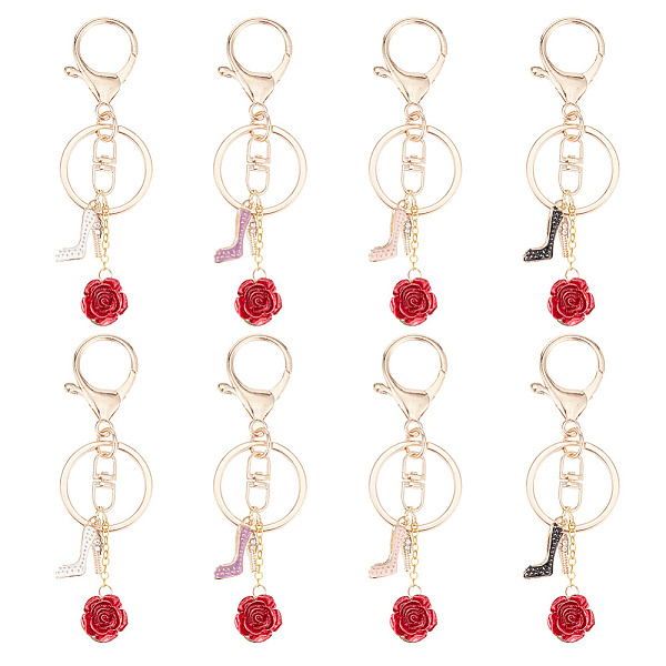 PandaHall Plastic Rose with Alloy Enamel Rhinestone High-heeled Shoe Pendant Keychain, with Alloy Findings, Mixed Color, 9cm, 4 colors..., Multicolor
PandaHall Plastic Rose with Alloy Enamel Rhinestone High-heeled Shoe Pendant Keychain, with Alloy Findings, Mixed Color, 9cm, 4 colors..., Multicolor