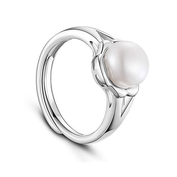 PandaHall SHEGRACE Flower Rhodium Plated 925 Sterling Silver Finger Ring, with Freshwater Pearl, Platinum, White, 18mm Sterling Silver White
PandaHall SHEGRACE Flower Rhodium Plated 925 Sterling Silver Finger Ring, with Freshwater Pearl, Platinum, White, 18mm Sterling Silver White