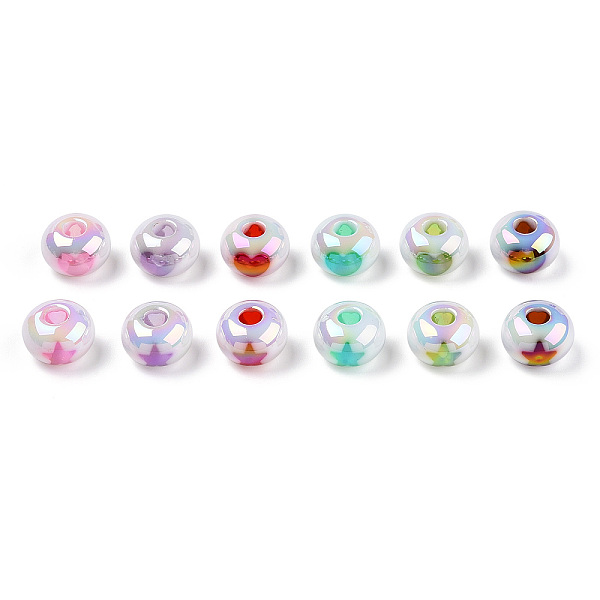 PandaHall UV Plated Rainbow Acrylic Beads, Iridescent, Star and Heart, Rondelle, Mixed Color, 13.5x8.5mm, Hole: 4mm Acrylic Rondelle..., Multicolor
PandaHall UV Plated Rainbow Acrylic Beads, Iridescent, Star and Heart, Rondelle, Mixed Color, 13.5x8.5mm, Hole: 4mm Acrylic Rondelle..., Multicolor