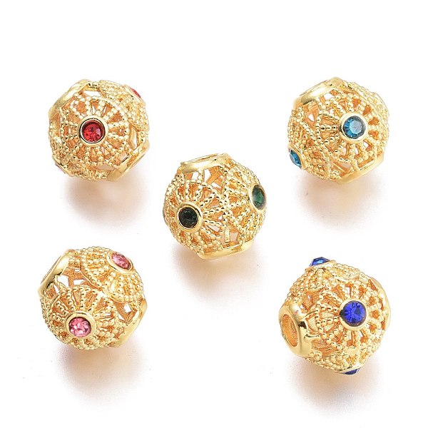 PandaHall Brass Micro Pave Cubic Zirconia Beads, Hollow, Rondelle, Real 18K Gold Plated, Mixed Color, 10x8.6mm, Hole: 2.6mm Brass+Cubic..., Multicolor
PandaHall Brass Micro Pave Cubic Zirconia Beads, Hollow, Rondelle, Real 18K Gold Plated, Mixed Color, 10x8.6mm, Hole: 2.6mm Brass+Cubic..., Multicolor
