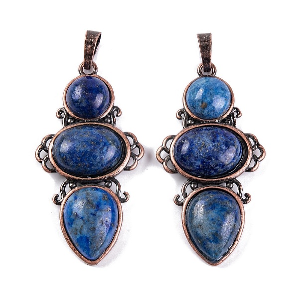 PandaHall Natural Lapis Lazuli Pendants, Rack Plating Brass Flower Charms, Cadmium Free & Lead Free, Red Copper, Dyed, 47x24x6.5mm, Hole...
PandaHall Natural Lapis Lazuli Pendants, Rack Plating Brass Flower Charms, Cadmium Free & Lead Free, Red Copper, Dyed, 47x24x6.5mm, Hole...