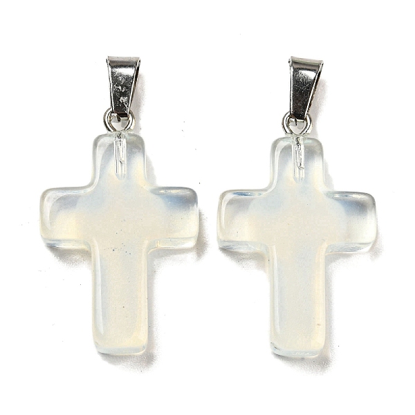 PandaHall Glass Pendant, with Platinum Iron Findings, Cross Charms, Honeydew, 29x18x5.5mm, Hole: 7x3.5mm Iron+Glass Cross Green
PandaHall Glass Pendant, with Platinum Iron Findings, Cross Charms, Honeydew, 29x18x5.5mm, Hole: 7x3.5mm Iron+Glass Cross Green