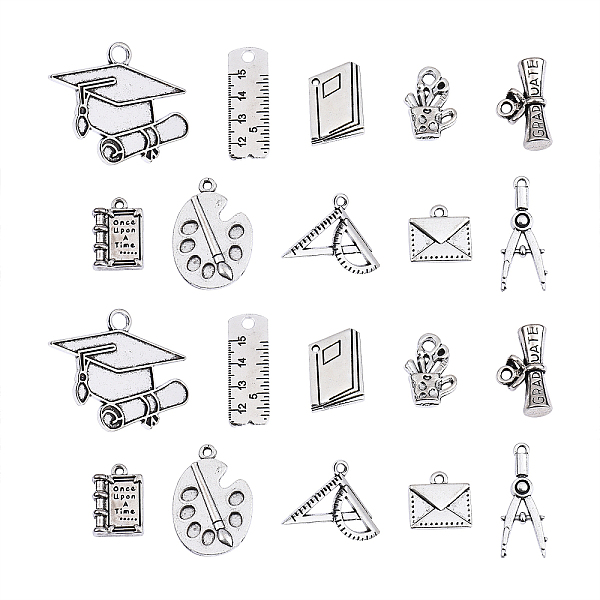 PandaHall 100pcs 10 Style Tibetan Style Alloy Pendants for Teachers' Day, Cadmium Free & Nickel Free & Lead Free, Palette & Measuring...
PandaHall 100pcs 10 Style Tibetan Style Alloy Pendants for Teachers' Day, Cadmium Free & Nickel Free & Lead Free, Palette & Measuring...