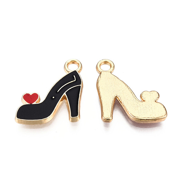 PandaHall Alloy Pendants, with Enamel, High-Heeled Shoes, with Heart, Light Gold, Black, 16x14x2mm, Hole: 2mm Alloy+Enamel Shoes Black
PandaHall Alloy Pendants, with Enamel, High-Heeled Shoes, with Heart, Light Gold, Black, 16x14x2mm, Hole: 2mm Alloy+Enamel Shoes Black