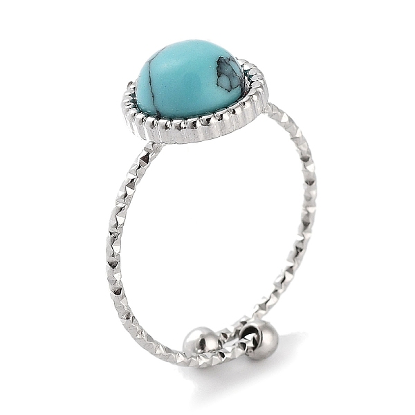 PandaHall Ion Plating(IP) 304 Stainless Steel Ring, Adjustable Synthetic Turquoise Rings, Flat Round, 10.5mm, Inner Diameter: Adjustable...
PandaHall Ion Plating(IP) 304 Stainless Steel Ring, Adjustable Synthetic Turquoise Rings, Flat Round, 10.5mm, Inner Diameter: Adjustable...