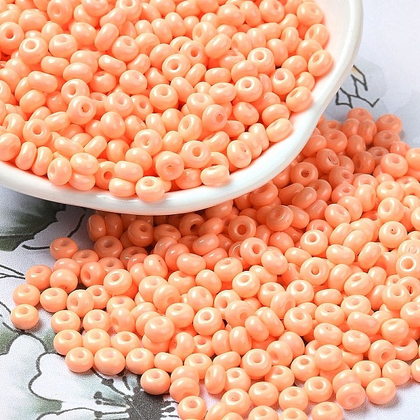 PandaHall Baking Paint Glass Seed Beads, Donut, Light Salmon, 4x2.5mm, Hole: 1mm, about 6205pcs/pound Glass Donut
PandaHall Baking Paint Glass Seed Beads, Donut, Light Salmon, 4x2.5mm, Hole: 1mm, about 6205pcs/pound Glass Donut