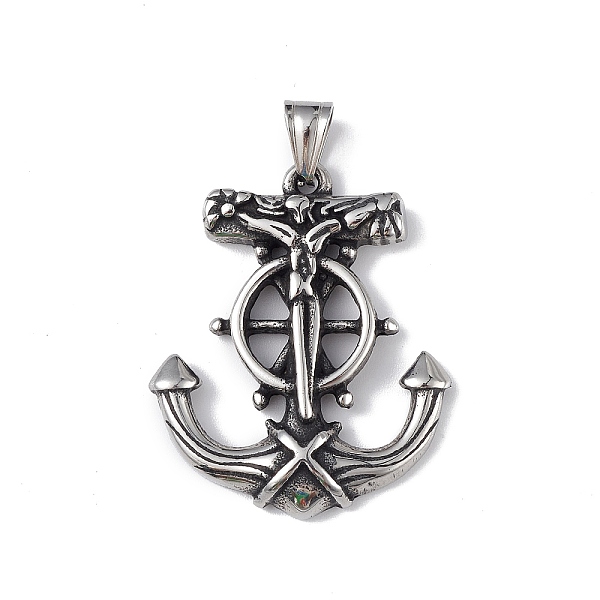 PandaHall 304 Stainless Steel Pendants, Anchor with Helm & Crucifix Cross, Antique Silver, 33x27x4.5mm, Hole: 4x6mm 304 Stainless Steel...
PandaHall 304 Stainless Steel Pendants, Anchor with Helm & Crucifix Cross, Antique Silver, 33x27x4.5mm, Hole: 4x6mm 304 Stainless Steel...