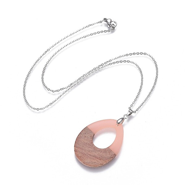 PandaHall Teardrop Resin & Wood Pendant Necklaces, with 304 Stainless Steel Cable Chains and 304 Stainless Steel Lobster Claw Clasps..., Multicolor
PandaHall Teardrop Resin & Wood Pendant Necklaces, with 304 Stainless Steel Cable Chains and 304 Stainless Steel Lobster Claw Clasps..., Multicolor