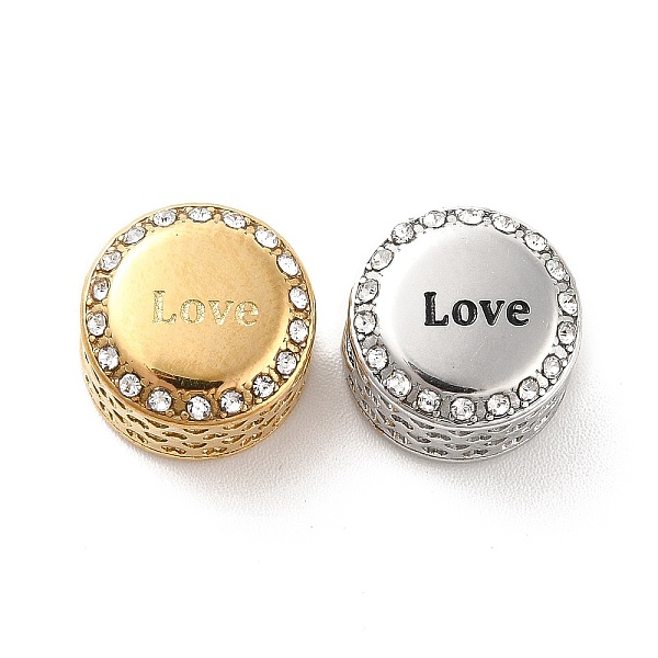PandaHall 304 Stainless Steel European Beads, with Enamel & Rhinestone, Large Hole Beads, Golden & Stainless Steel Color, Flat Round with..., Black
PandaHall 304 Stainless Steel European Beads, with Enamel & Rhinestone, Large Hole Beads, Golden & Stainless Steel Color, Flat Round with..., Black