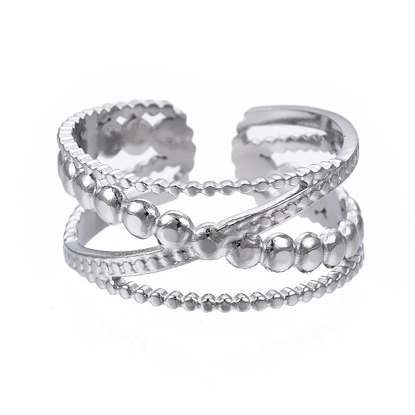 PandaHall 304 Stainless Steel Criss Cross Open Cuff Ring, Chunky Hollow Ring for Women, Stainless Steel Color, US Size 6 3/4(17.1mm) 304...
PandaHall 304 Stainless Steel Criss Cross Open Cuff Ring, Chunky Hollow Ring for Women, Stainless Steel Color, US Size 6 3/4(17.1mm) 304...