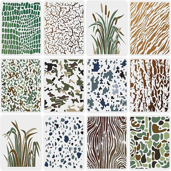 PandaHall FINGERINSPIRE 12 Pcs Camo Print Stencils 30x30cm Camouflage Stencil Plastic Camo Grass Reed Bark Tiger Stripe Pattern Stencil..., White
PandaHall FINGERINSPIRE 12 Pcs Camo Print Stencils 30x30cm Camouflage Stencil Plastic Camo Grass Reed Bark Tiger Stripe Pattern Stencil..., White