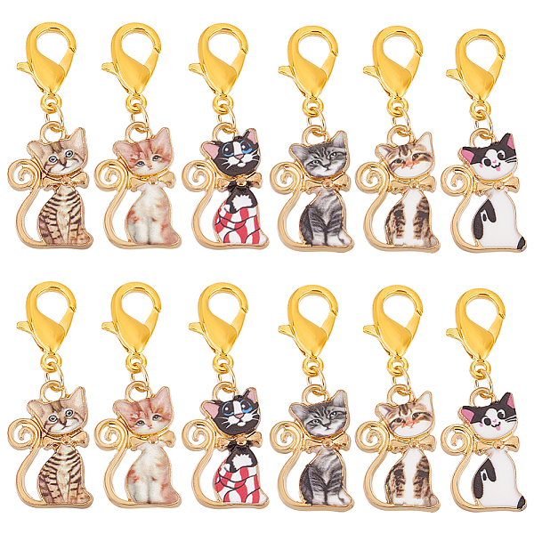 PandaHall Alloy Enamel Cat Pendant Locking Stitch Markers, Zinc Alloy Lobster Claw Clasp Stitch Marker, Mixed Color, 3.7cm, 6 style..., Multicolor
PandaHall Alloy Enamel Cat Pendant Locking Stitch Markers, Zinc Alloy Lobster Claw Clasp Stitch Marker, Mixed Color, 3.7cm, 6 style..., Multicolor