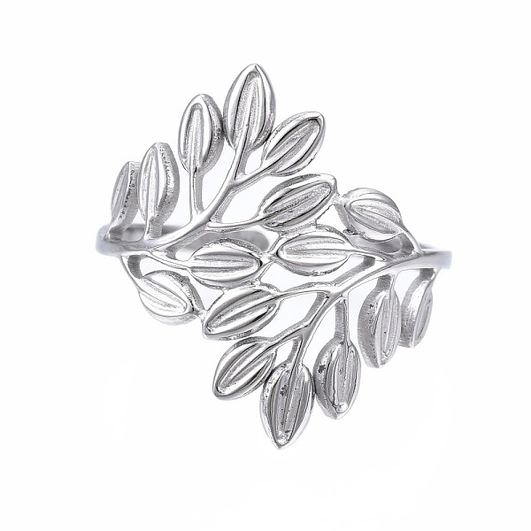 PandaHall 304 Stainless Steel Leaf Open Cuff Ring, Chunky Hollow Ring for Women, Stainless Steel Color, US Size 6 3/4(17.1mm) 304 Stainless...
PandaHall 304 Stainless Steel Leaf Open Cuff Ring, Chunky Hollow Ring for Women, Stainless Steel Color, US Size 6 3/4(17.1mm) 304 Stainless...