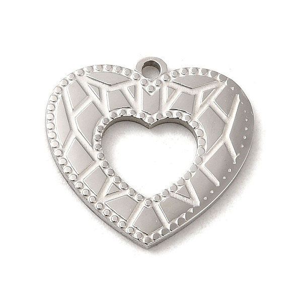 PandaHall 304 Stainless Steel Pendants, Textured and Laser Cut, Heart Charm, Stainless Steel Color, 14.5x15.5x1.5mm, Hole: 1.4mm 304...
PandaHall 304 Stainless Steel Pendants, Textured and Laser Cut, Heart Charm, Stainless Steel Color, 14.5x15.5x1.5mm, Hole: 1.4mm 304...