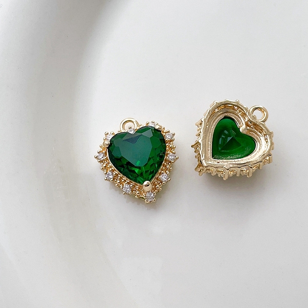 PandaHall Brass Cubic Zirconia Pendants, Heart Charm, Long-Lasting Real 18K Gold Plated, Dark Green, 17x15mm Brass+Cubic Zirconia Heart
PandaHall Brass Cubic Zirconia Pendants, Heart Charm, Long-Lasting Real 18K Gold Plated, Dark Green, 17x15mm Brass+Cubic Zirconia Heart