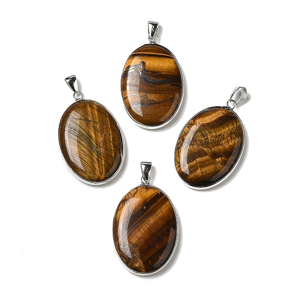 PandaHall Natural Tiger Eye Pendants, Oval Charms with Platinum Plated Metal Findings, 39.5x26x6mm, Hole: 7.6x4mm Tiger Eye Oval
PandaHall Natural Tiger Eye Pendants, Oval Charms with Platinum Plated Metal Findings, 39.5x26x6mm, Hole: 7.6x4mm Tiger Eye Oval