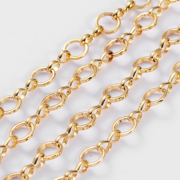 PandaHall Brass Handmade Chains Mother-son Chains, Unwelded, with Spool, Golden Color, Mother Link: 6mm in diameter, 1mm thick, Son Link...
PandaHall Brass Handmade Chains Mother-son Chains, Unwelded, with Spool, Golden Color, Mother Link: 6mm in diameter, 1mm thick, Son Link...