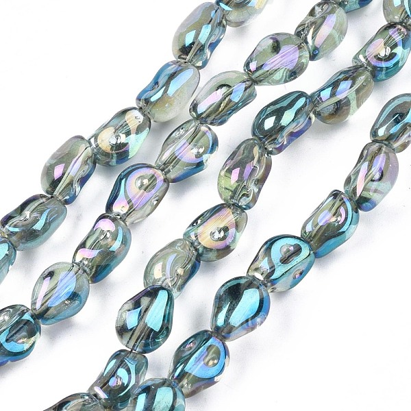PandaHall Electroplate Transparent Glass Beads Strands, AB Color Plated, Snake, Medium Aquamarine, 8.5~9.5x7x6mm, Hole: 1mm, about...
PandaHall Electroplate Transparent Glass Beads Strands, AB Color Plated, Snake, Medium Aquamarine, 8.5~9.5x7x6mm, Hole: 1mm, about...